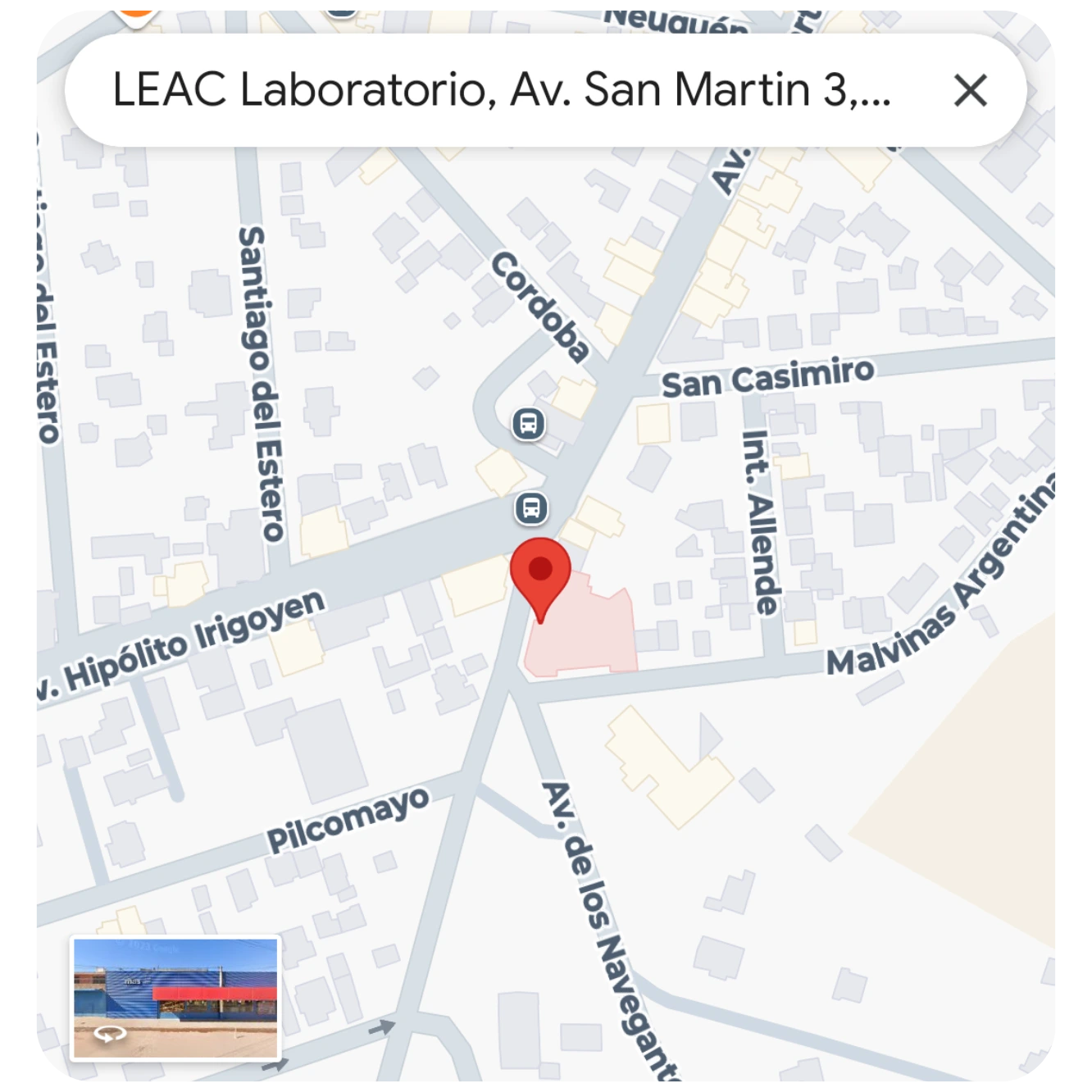 Mapa de Sede Villa del Dique